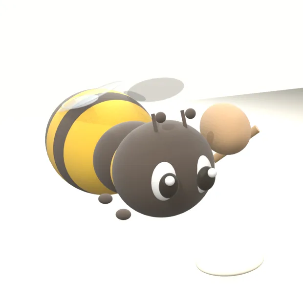 Clay bee holding a gavel